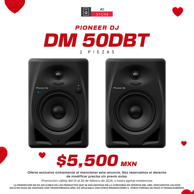 Pioneer DJ DM 50DBT Black Monitores de Estudio (2 Piezas) 1