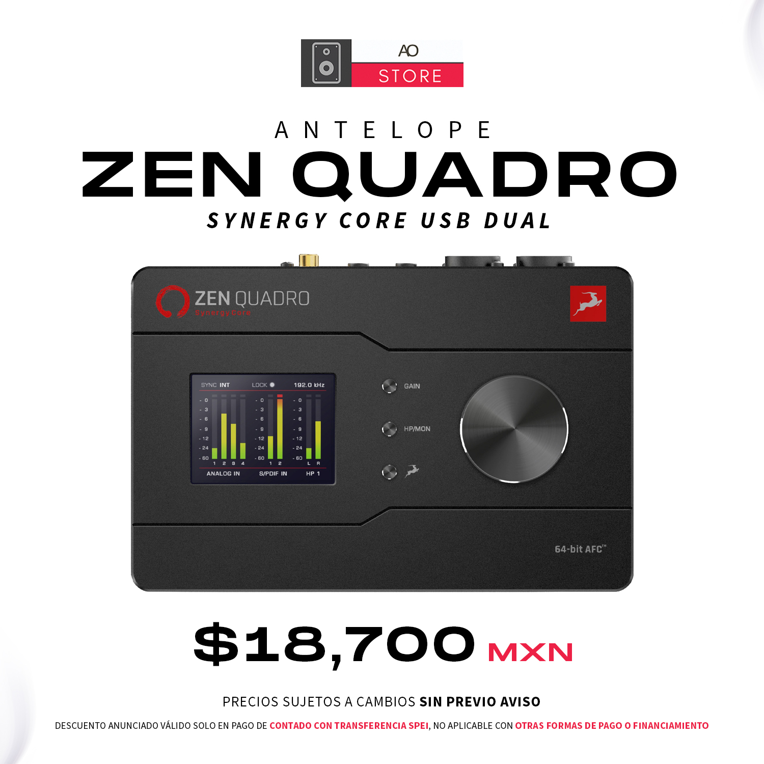 Antelope Audio Zen Quadro Synergy Core USB Dual Interfaz de