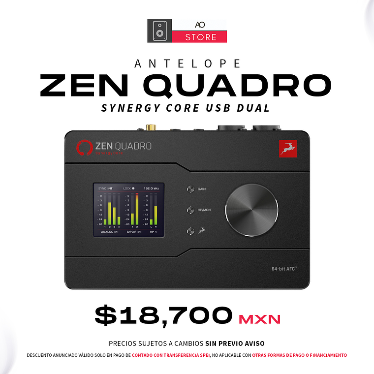 Antelope Audio Zen Quadro Synergy Core USB Dual Interfaz de Audio 1