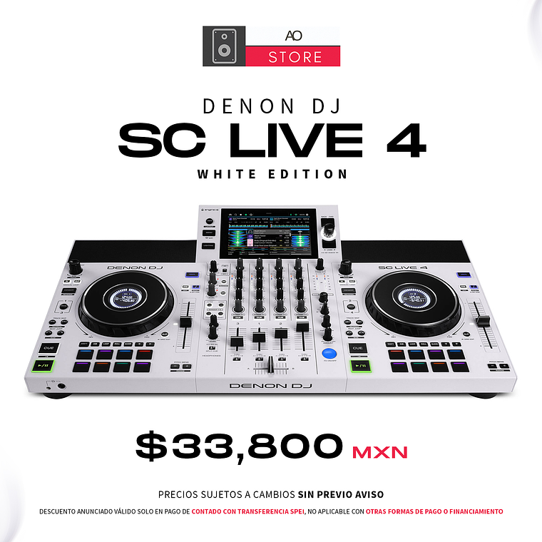 Denon DJ SC Live 4 Edición White Reproductor Multimedia de 4 Canales para DJ 1