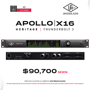 Universal Audio Apollo X16 Heritage Thunderbolt 3 Interfaz de Audio