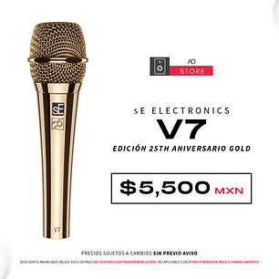 sE Electronics V7 Edición 25th Aniversario Gold Micrófono Dinámico Supercardiode