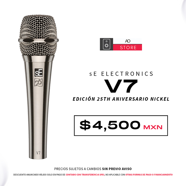 sE Electronics V7 Edición 25th Aniversario Nickel Micrófono Dinámico Supercardiode 1