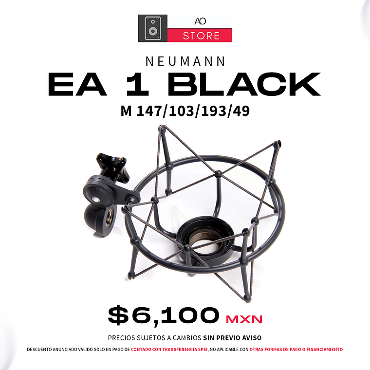 Neumann Ea 1 Black Suspensión de Micrófono para modelo M 147, Tlm 103  Tlm 193 y Tlm 49 1
