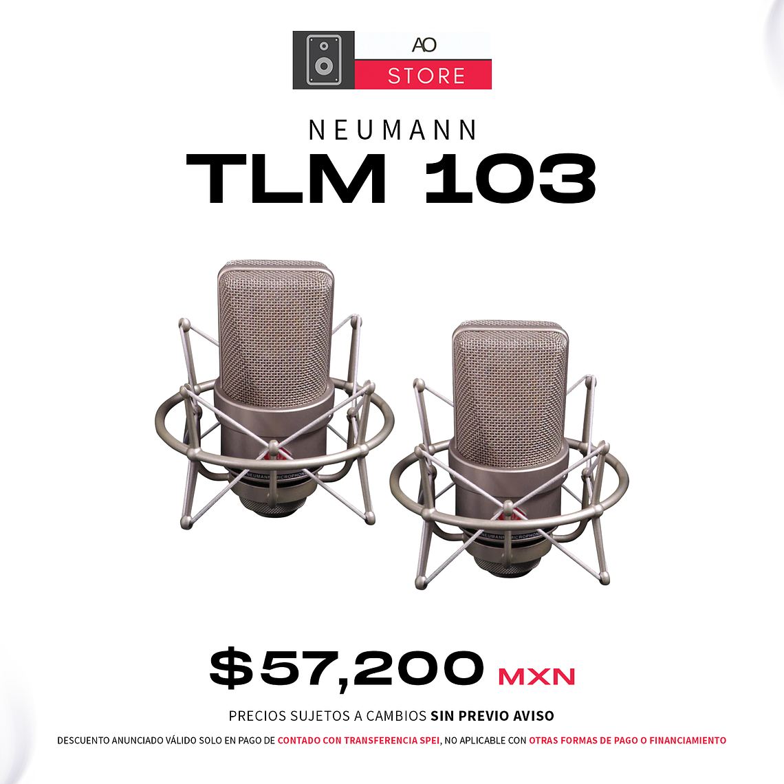 Neumann Tlm 103 Estéreo Nickel Micrófono de Condensador (2 Piezas) 1