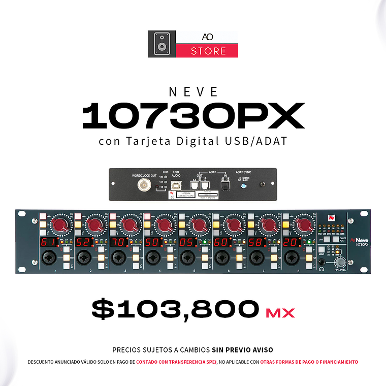 Neve 1073OPX con Tarjeta Digital USB/ADAT Preamplificador 1