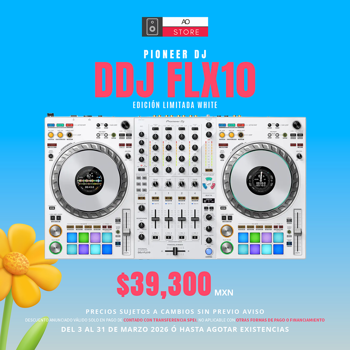 Pioneer DJ DDJ FLX10 Edición Limitada White Controlador para DJ de 4 Canales 1