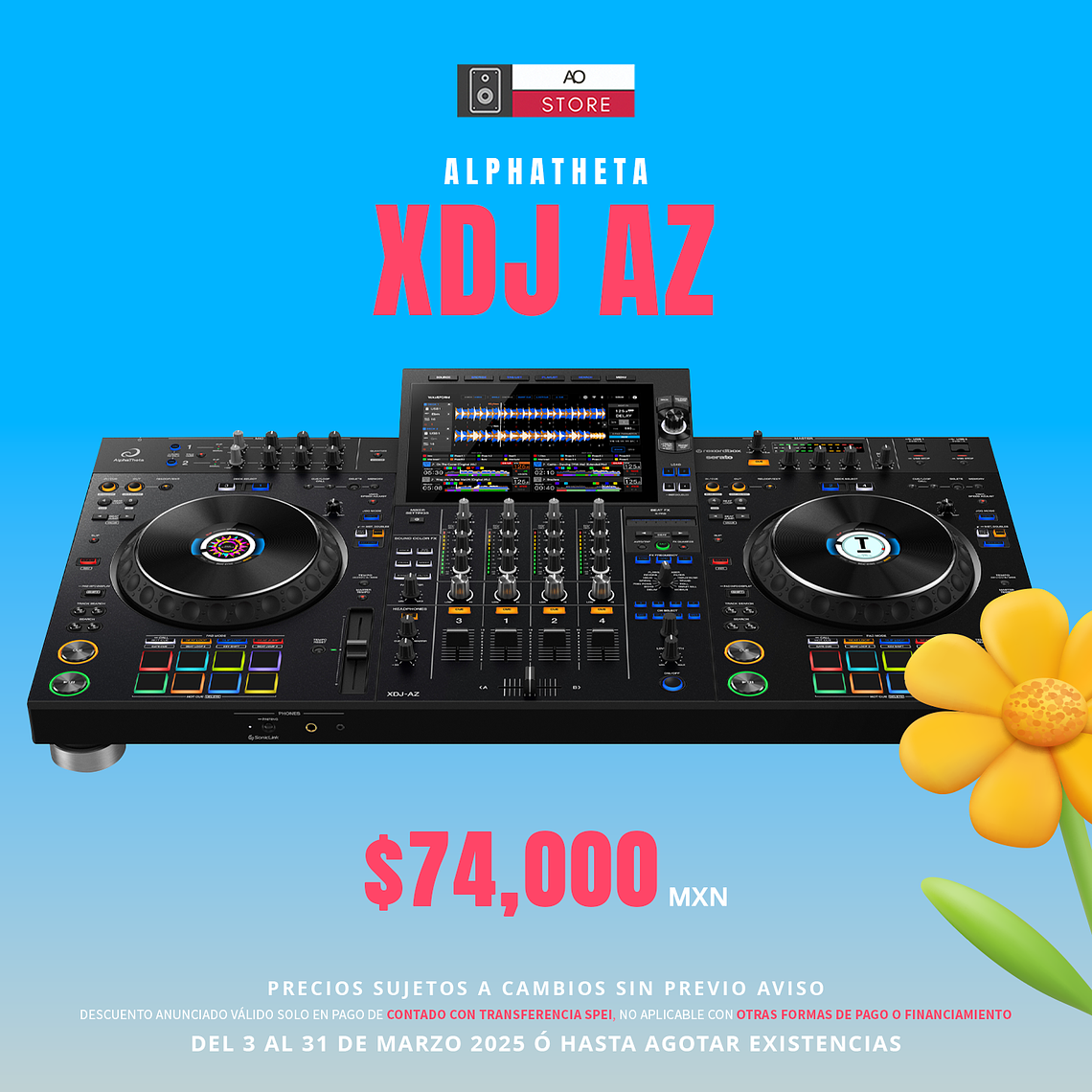 AlphaTheta XDJ AZ Reproductor Multimedia de 4 Canales para DJ 2