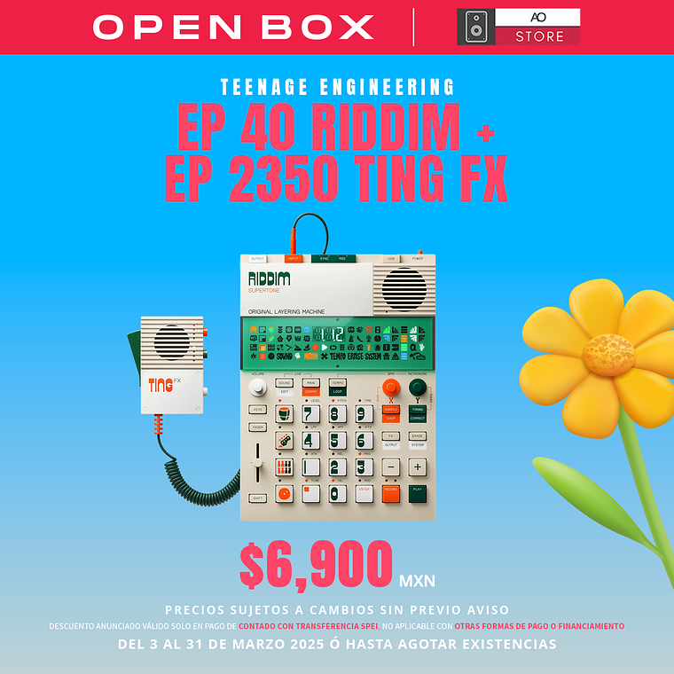 Teenage Engineering EP 40 Riddim + EP 2350 Ting FX Sampler, Secuenciador (Open Box) 1