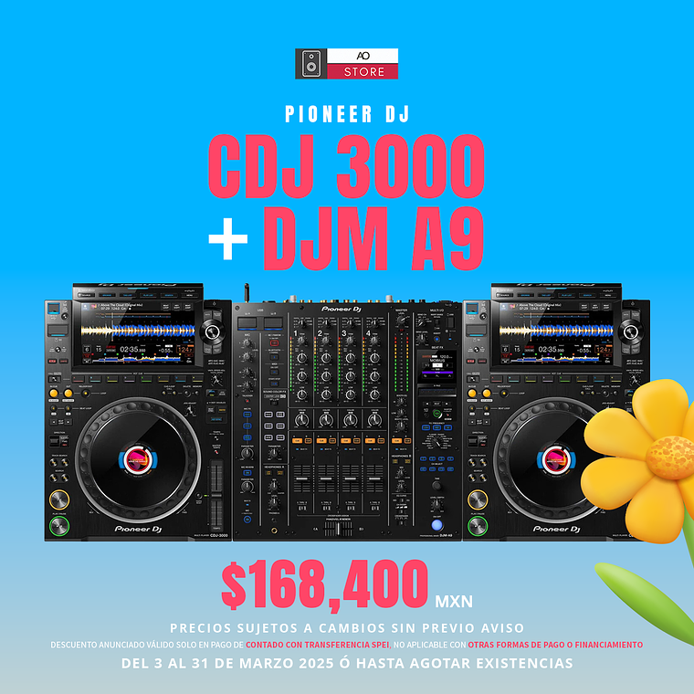 Pioneer DJ CDJ 3000 (2 Piezas) + Pioneer DJ DJM A9 Cabina Completa 2