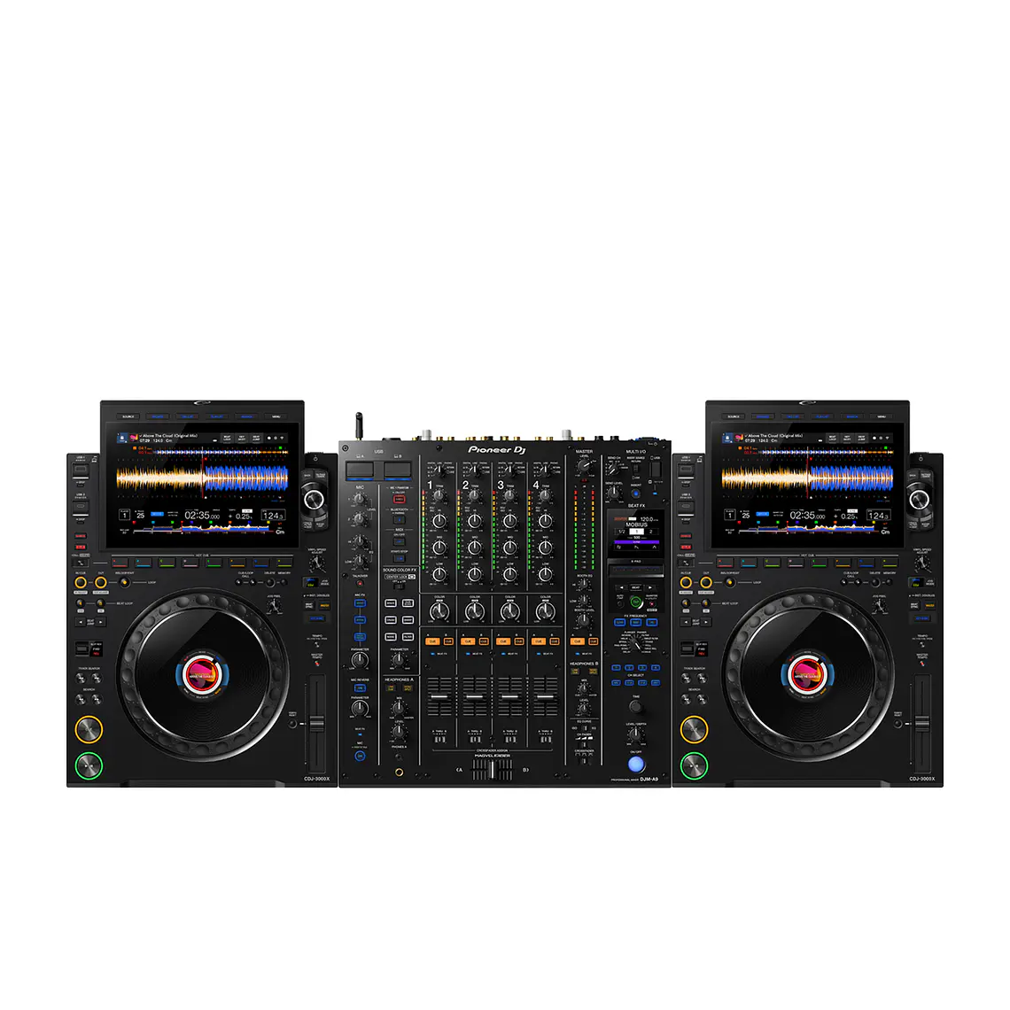 AlphaTheta CDJ 3000X (2 Piezas) + Pioneer DJ DJM A9 Cabina Completa 1