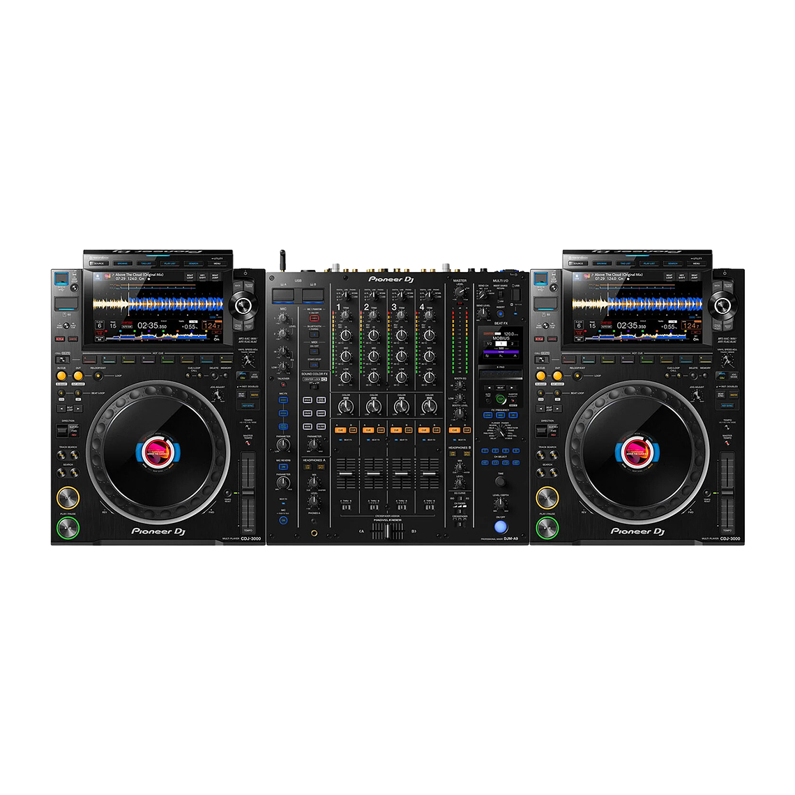 Pioneer DJ CDJ 3000 (2 Piezas) + Pioneer DJ DJM A9 Cabina Completa 6