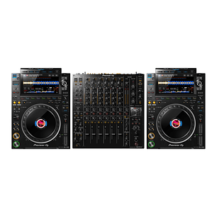 Pioneer DJ CDJ 3000 (2 Piezas) + Pioneer DJ DJM V10 LF Cabina Completa