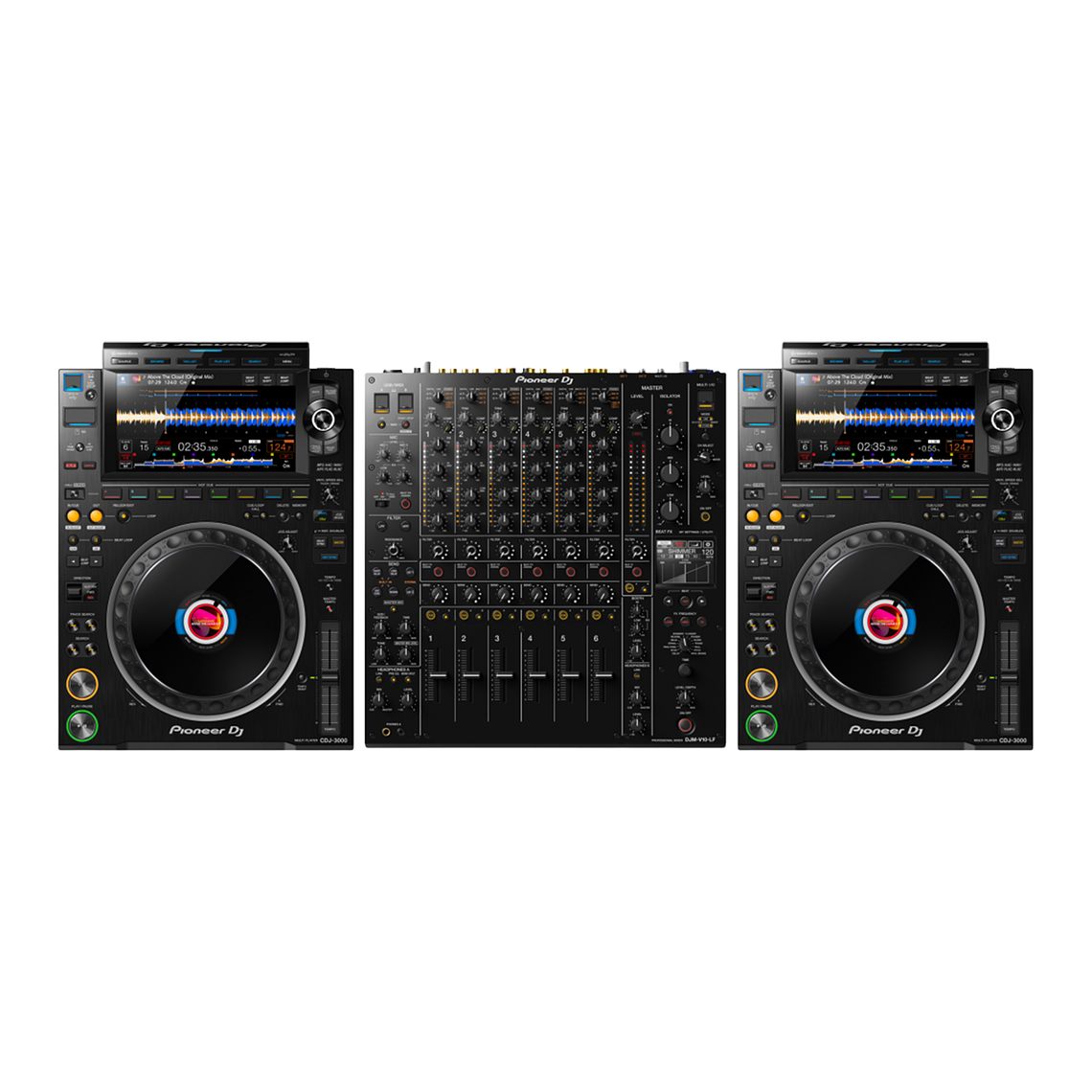 Pioneer DJ CDJ 3000 (2 Piezas) + Pioneer DJ DJM V10 LF Cabina Completa 1