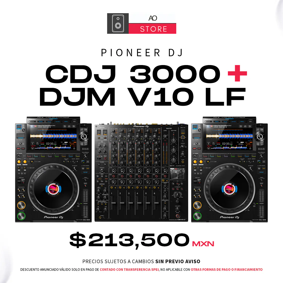 Pioneer DJ CDJ 3000 (2 Piezas) + Pioneer DJ DJM V10 LF Cabina Completa 2