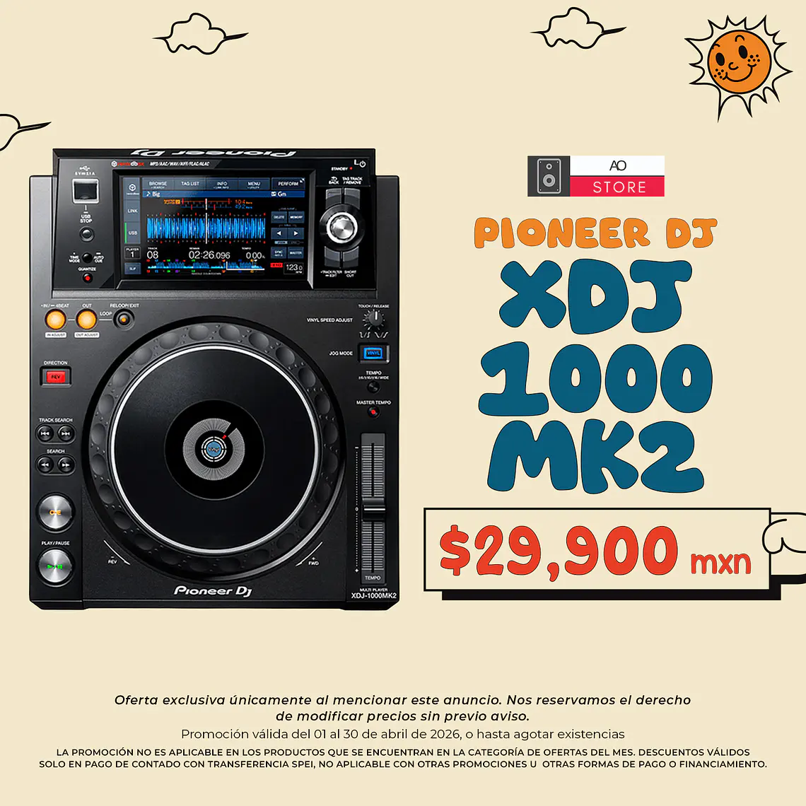 Pioneer DJ XDJ 1000 Mk2 Reproductor para DJ 2