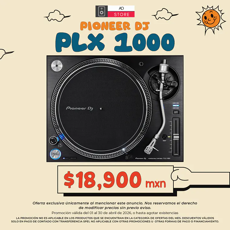 Pioneer DJ PLX 1000 Tornamesa para DJ 1