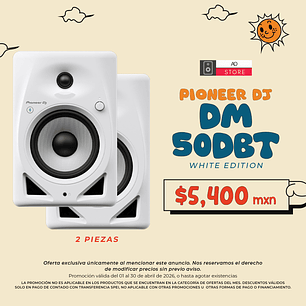Pioneer DJ DM 50DBT White Monitores de Estudio (2 Piezas)