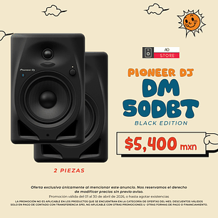 Pioneer DJ DM 50DBT Black Monitores de Estudio (2 Piezas)