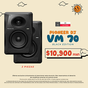 Pioneer DJ VM 70 Negro Monitores de Estudio (2 Piezas)