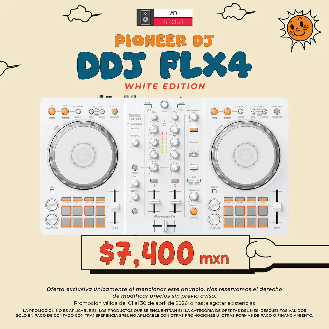 Pioneer DJ DDJ FLX4 Edición Limitada White Controlador para DJ de 2 Canales 1