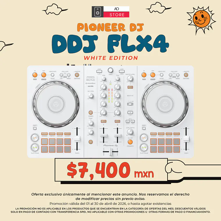 Pioneer DJ DDJ FLX4 Edición Limitada White Controlador para DJ de 2 Canales 1