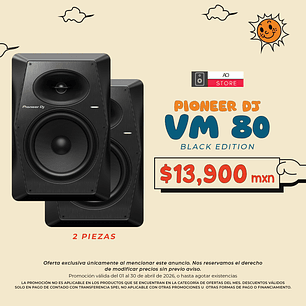 Pioneer DJ VM 80 Negro Monitores de Estudio (2 Piezas)