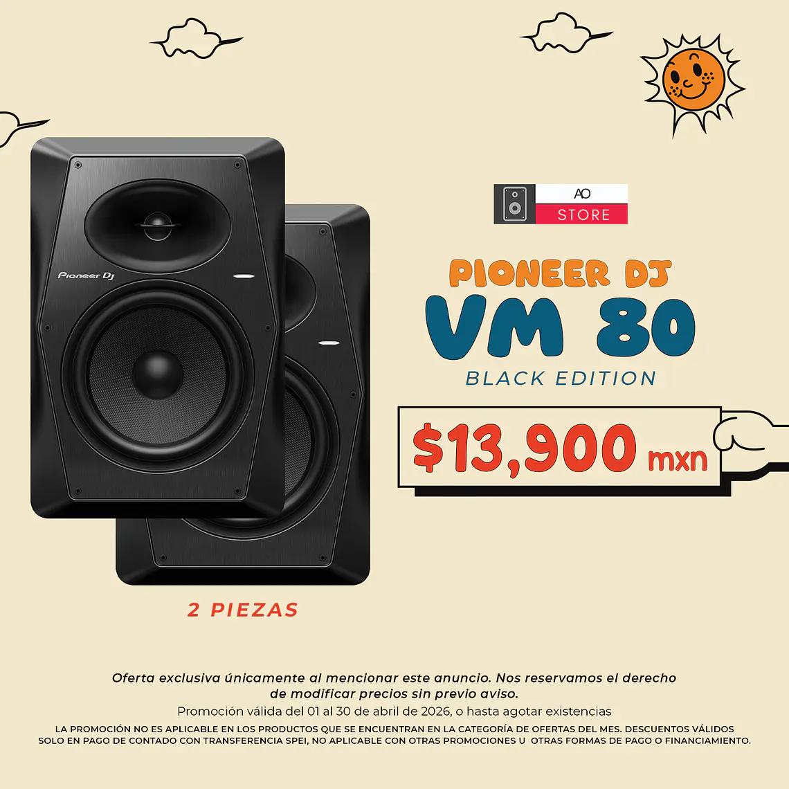 Pioneer DJ VM 80 Negro Monitores de Estudio (2 Piezas) 1
