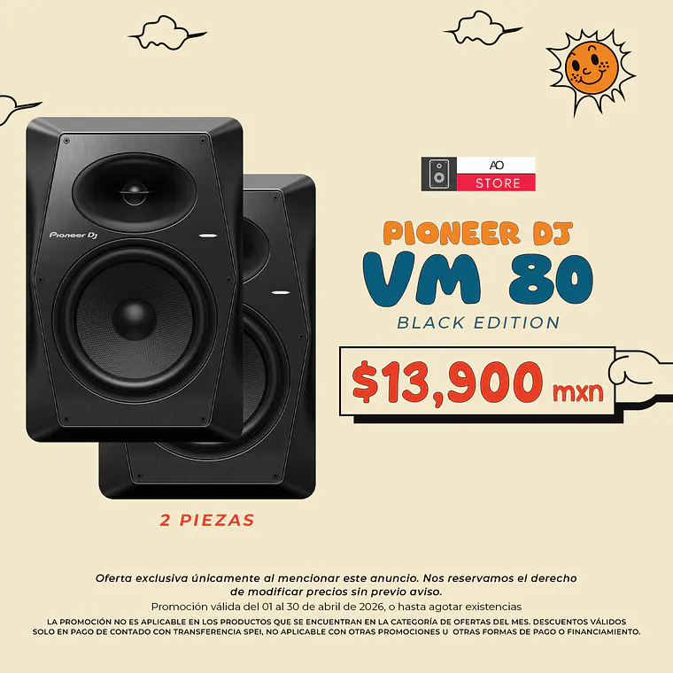 Pioneer DJ VM 80 Negro Monitores de Estudio (2 Piezas) 1