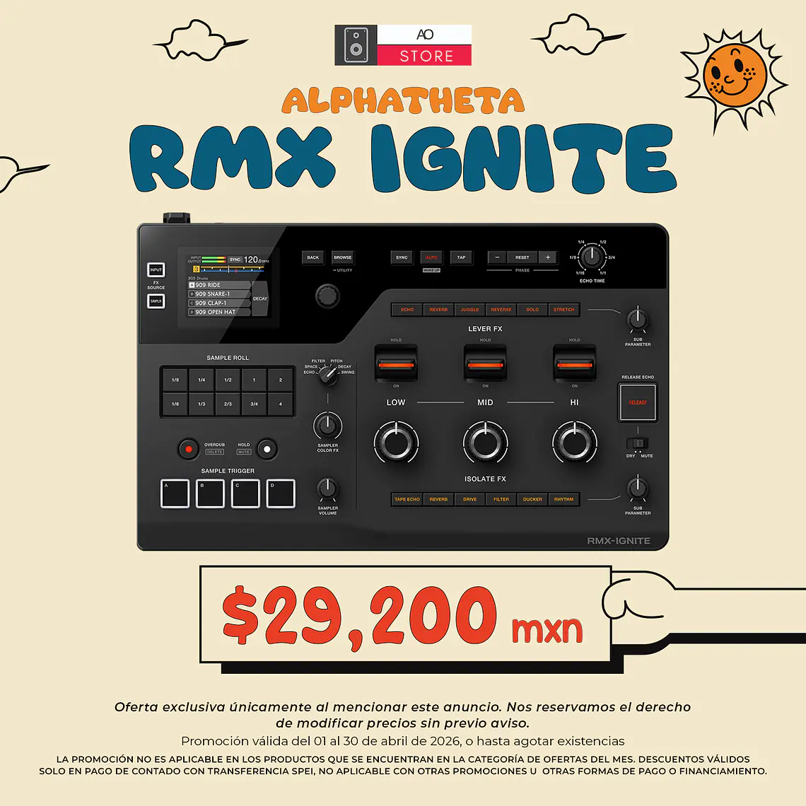 AlphaTheta RMX Ignite Caja de Efectos para DJ 1