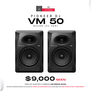 Pioneer DJ VM 50 Negro Monitores de Estudio (2 Piezas)