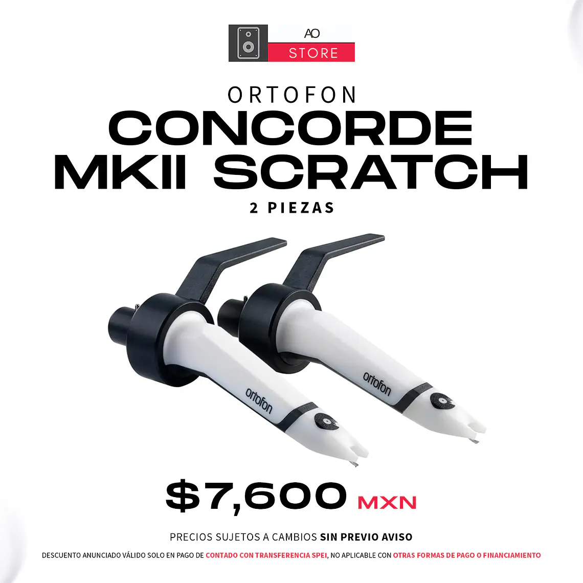 Ortofon Concorde MkII Scratch DJ Cartucho con Aguja para Tornamesa (2 Piezas) 1