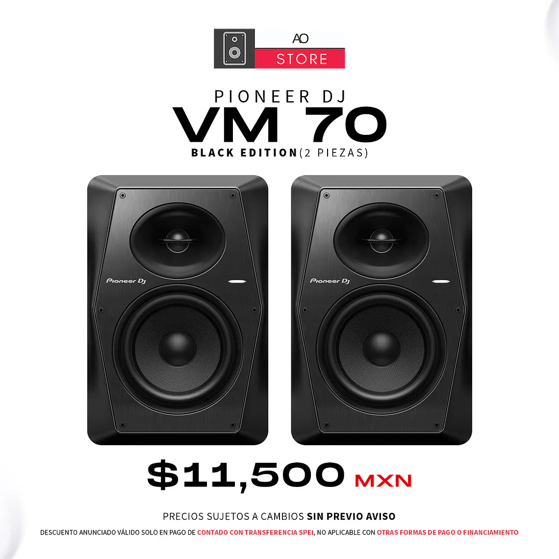 Pioneer DJ VM 70 Negro Monitores de Estudio (2 Piezas) 1