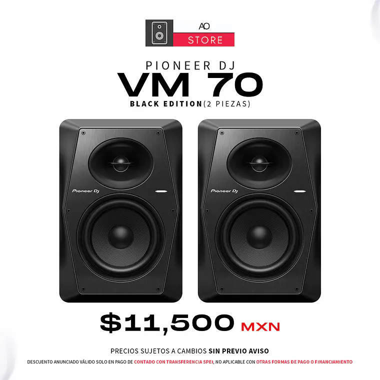 Pioneer DJ VM 70 Negro Monitores de Estudio (2 Piezas) 1