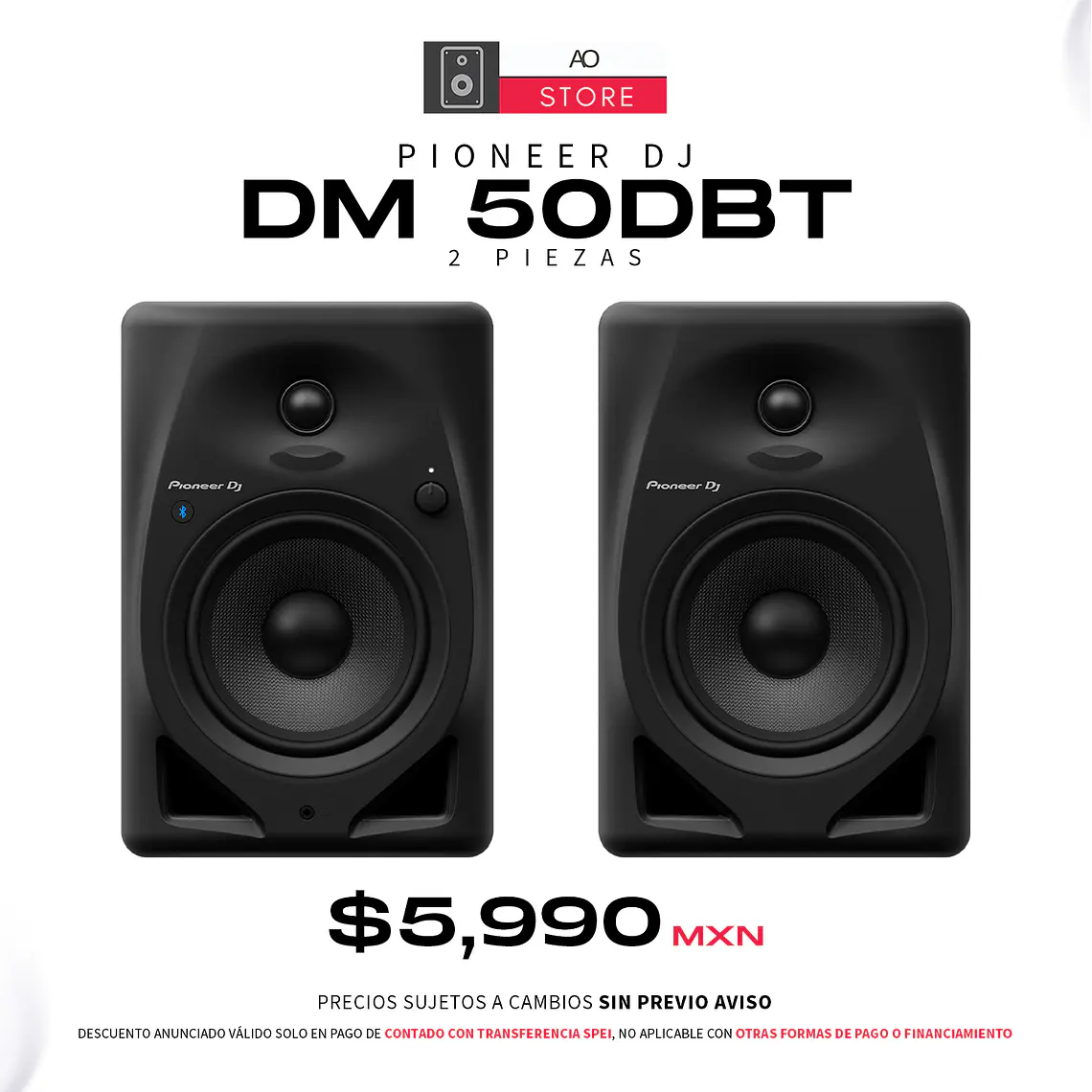 Pioneer DJ DM 50DBT Black Monitores de Estudio (2 Piezas) 1