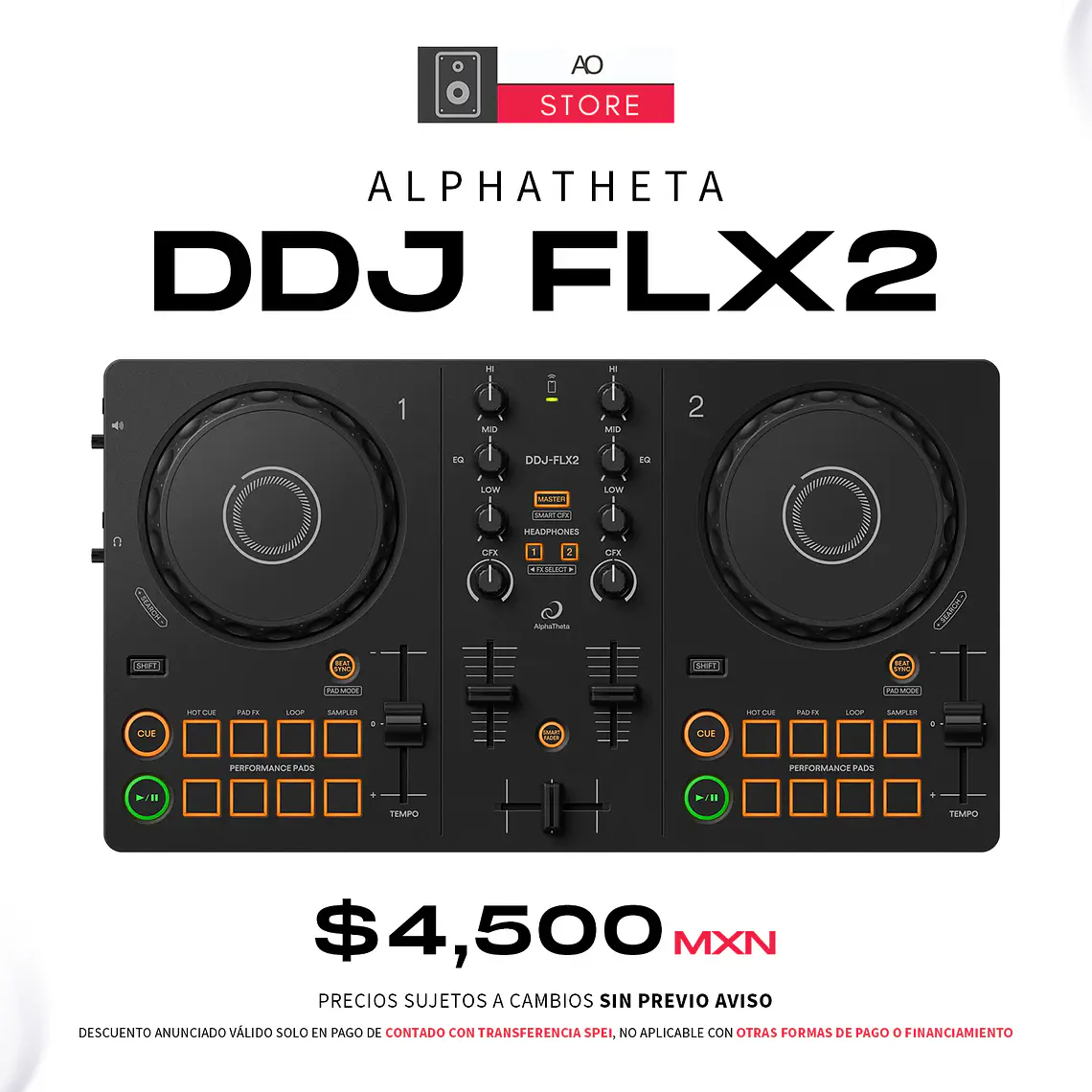 Alphatheta DDJ FLX2 Controlador para DJ de 2 Canales 1