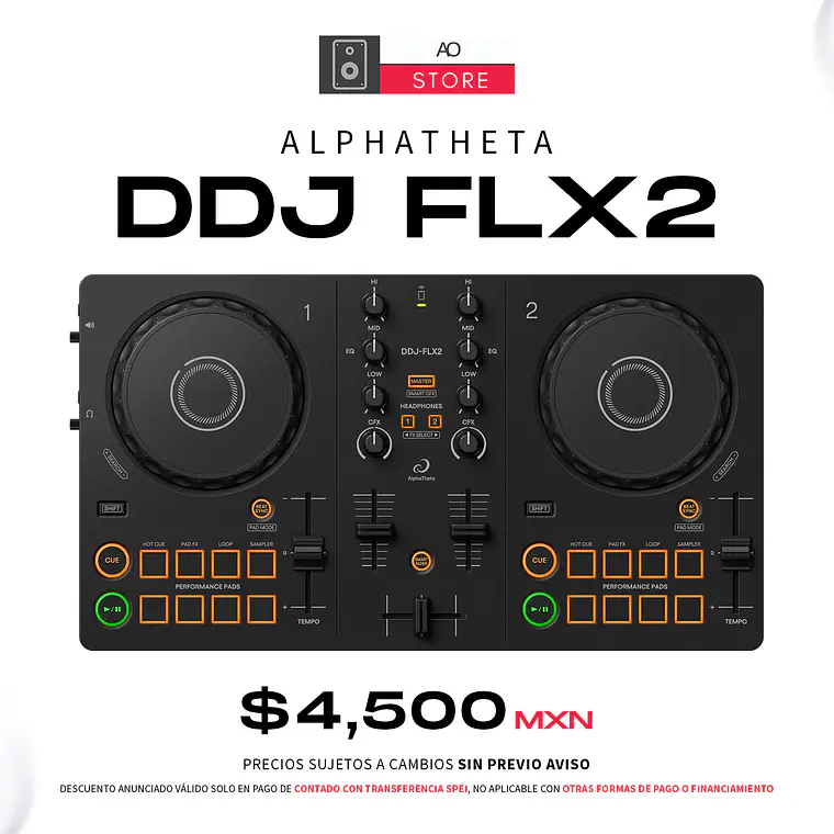 Alphatheta DDJ FLX2 Controlador para DJ de 2 Canales 1