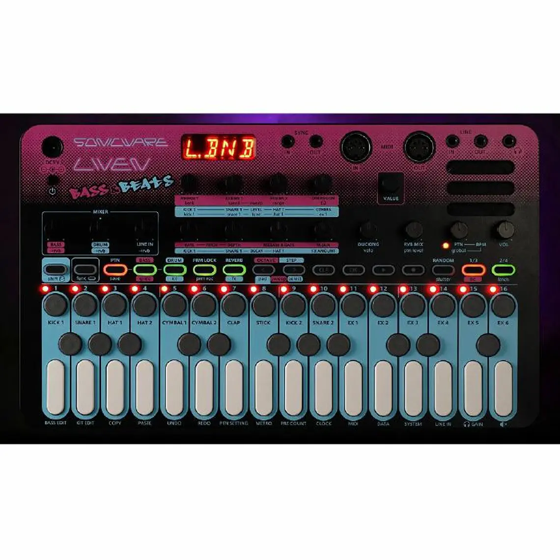 Sonicware Liven Bass&Beats Sintetizador Wavetable Bass y Caja de Ritmos 2
