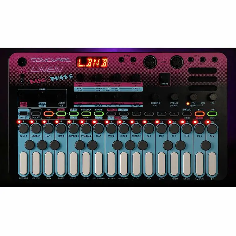 Sonicware Liven Bass&Beats Sintetizador Wavetable Bass y Caja de Ritmos 2