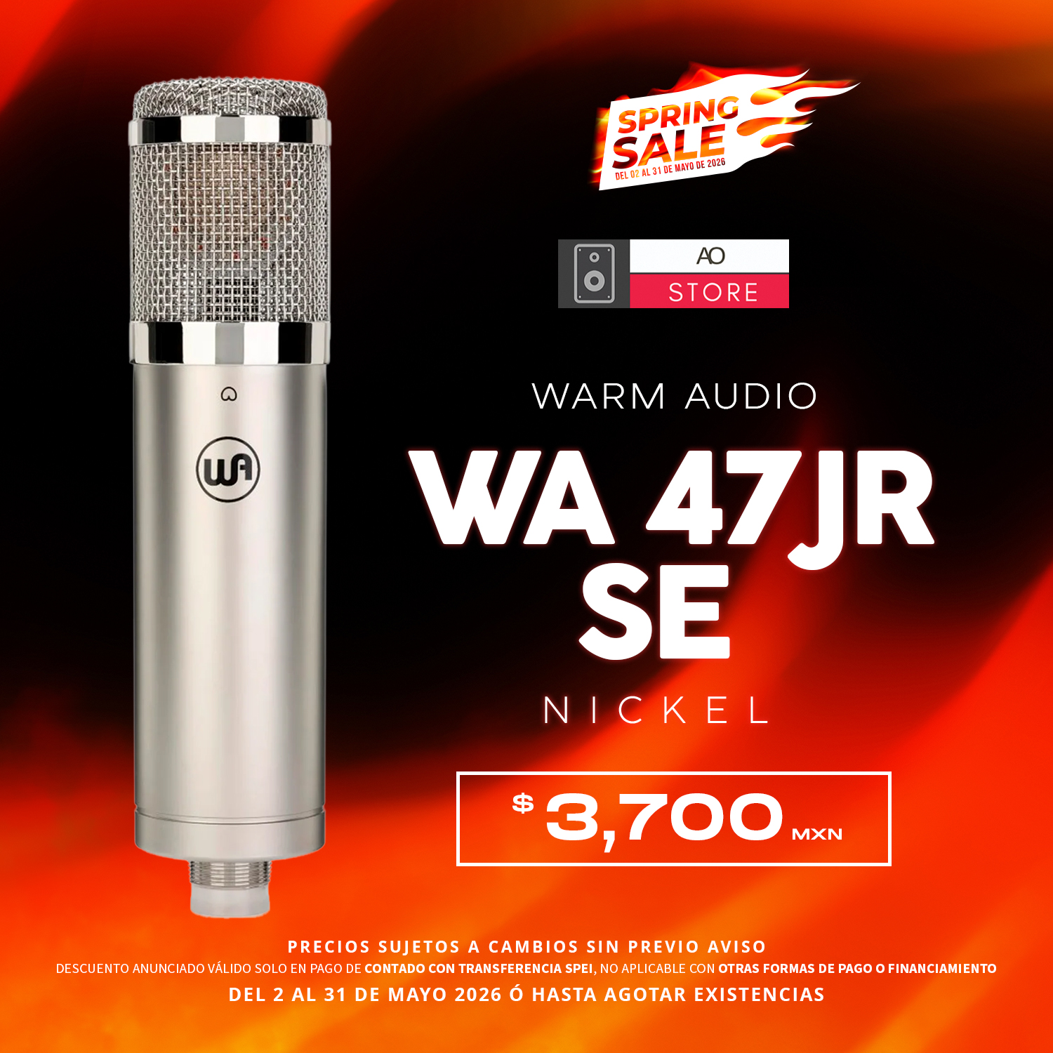 Warm Audio Wa 47jr Se Nickel Micrófono Condensador