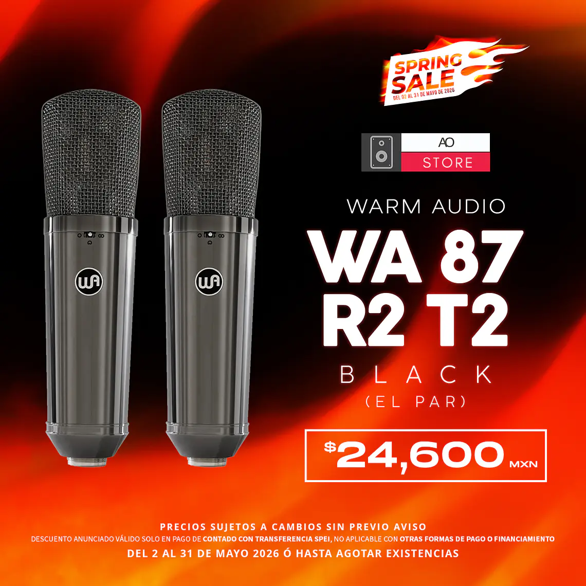 Warm Audio Wa 87 R2 T2 Black Micrófono de Condensador (2 piezas) 1