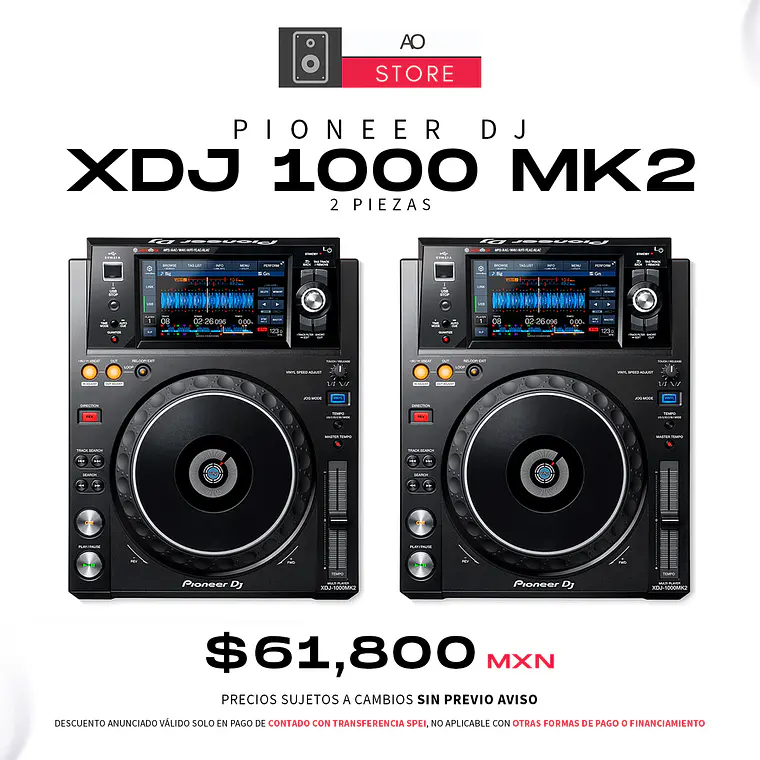 Pioneer DJ XDJ 1000 Mk2 Reproductores para DJ (2 Piezas) 1