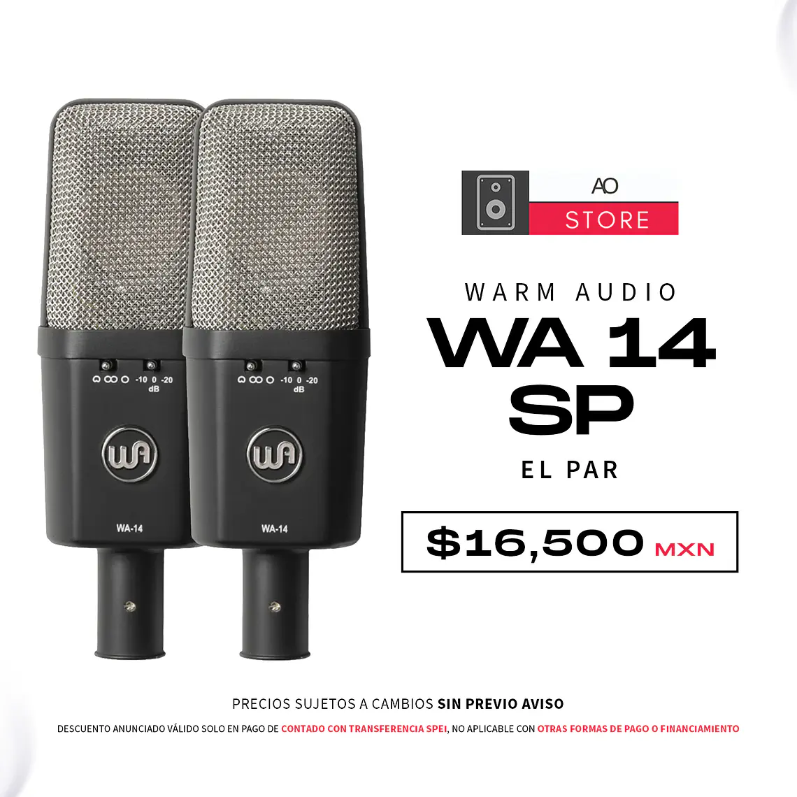 Warm Audio Wa 14 Sp Micrófono de Condensador (2 Piezas) 1