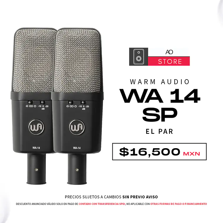 Warm Audio Wa 14 Sp Micrófono de Condensador (2 Piezas) 1