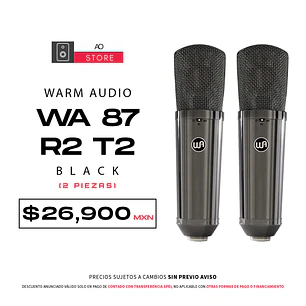 Warm Audio Wa 87 R2 T2 Black Micrófono de Condensador (2 piezas)