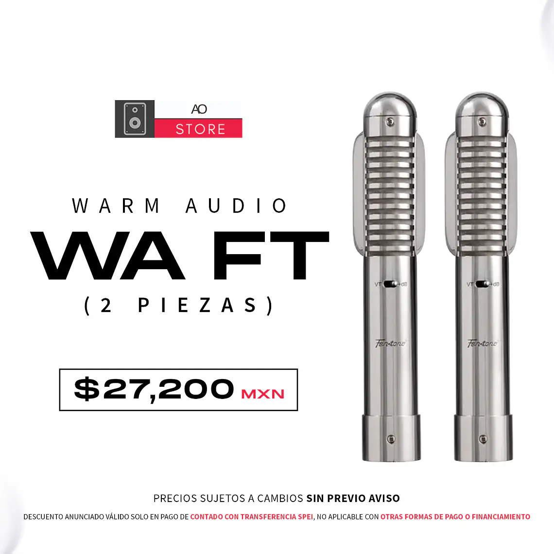 Warm Audio WA FT Micrófono de Cinta (2 Piezas) 1