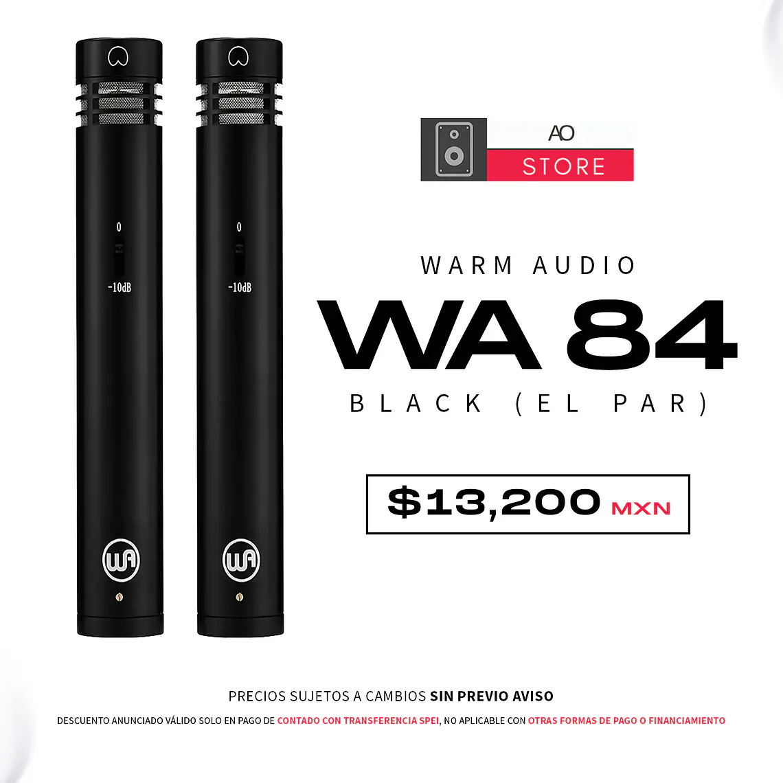 Warm Audio WA 84 Black Micrófonos de Condensador (2 Piezas) 1