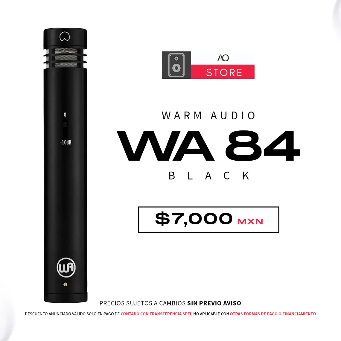 Warm Audio Wa 84 Black Micrófono de Condensador 1
