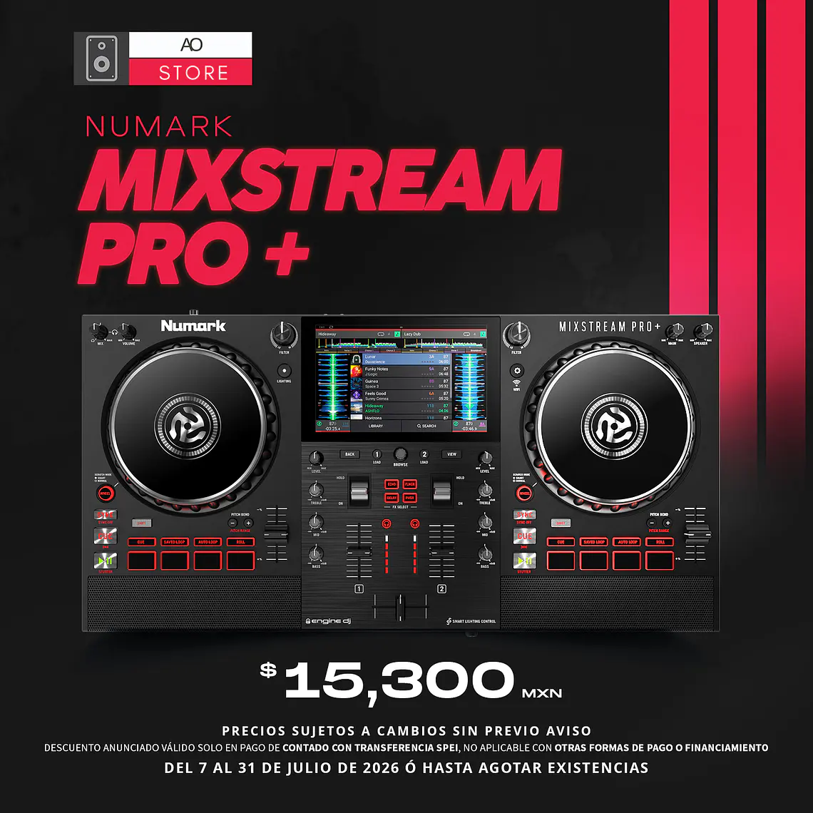 Numark Mixstream Pro+ Reproductor Multimedia Controlador para DJ 1