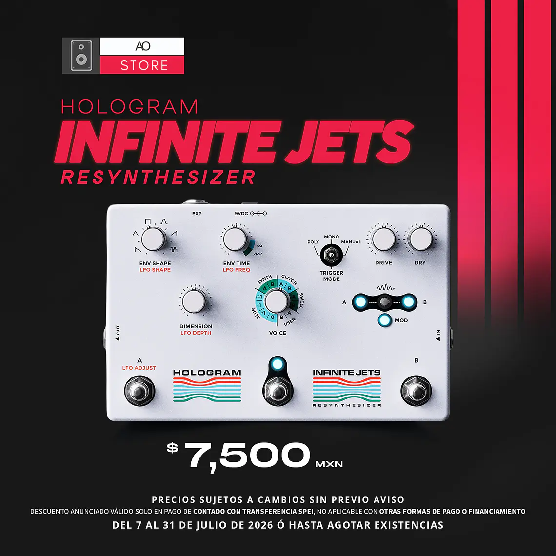 Hologram Infinite Jets Resynthesizer Pedal Multi Voz 2